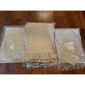 Burlap Garden Flag  Ruffle Edge Rustic Farmhouse‎